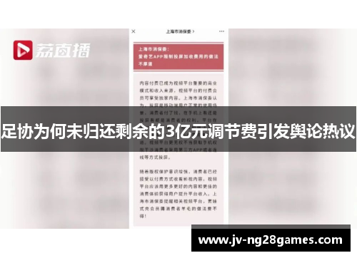 足协为何未归还剩余的3亿元调节费引发舆论热议 足协为何未归还剩余的3亿元调节费引发舆论热议