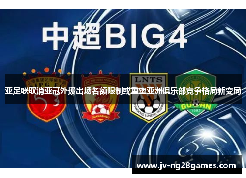 亚足联取消亚冠外援出场名额限制或重塑亚洲俱乐部竞争格局新变局